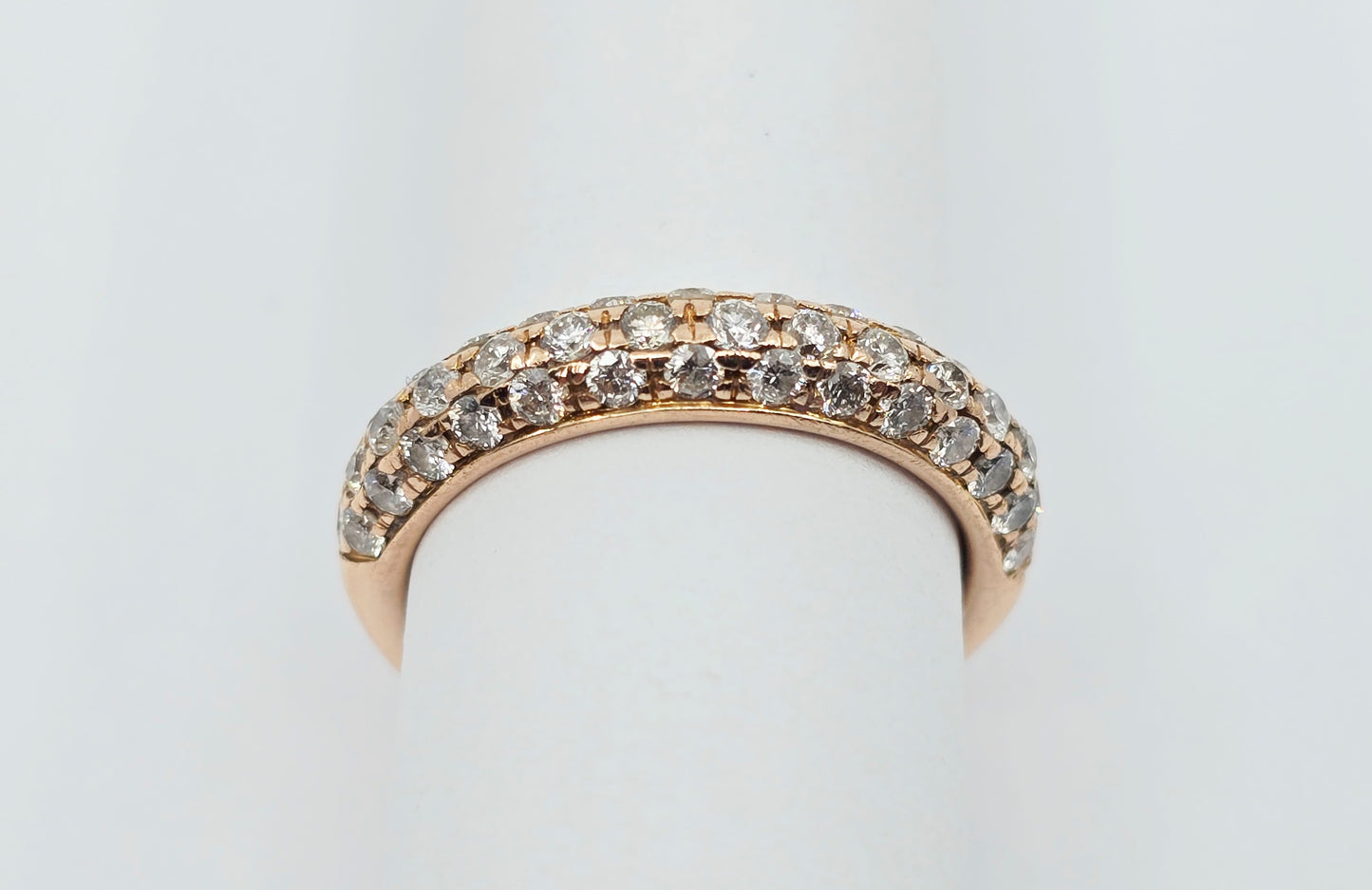 18K Rose Gold Round Cut Diamond Cluster Ring