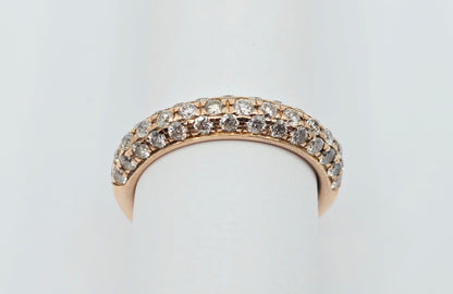 18K Rose Gold Round Cut Diamond Cluster Ring