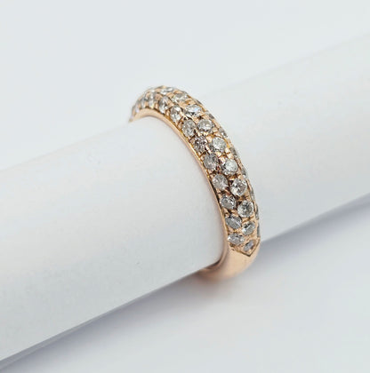 18K Rose Gold Round Cut Diamond Cluster Ring