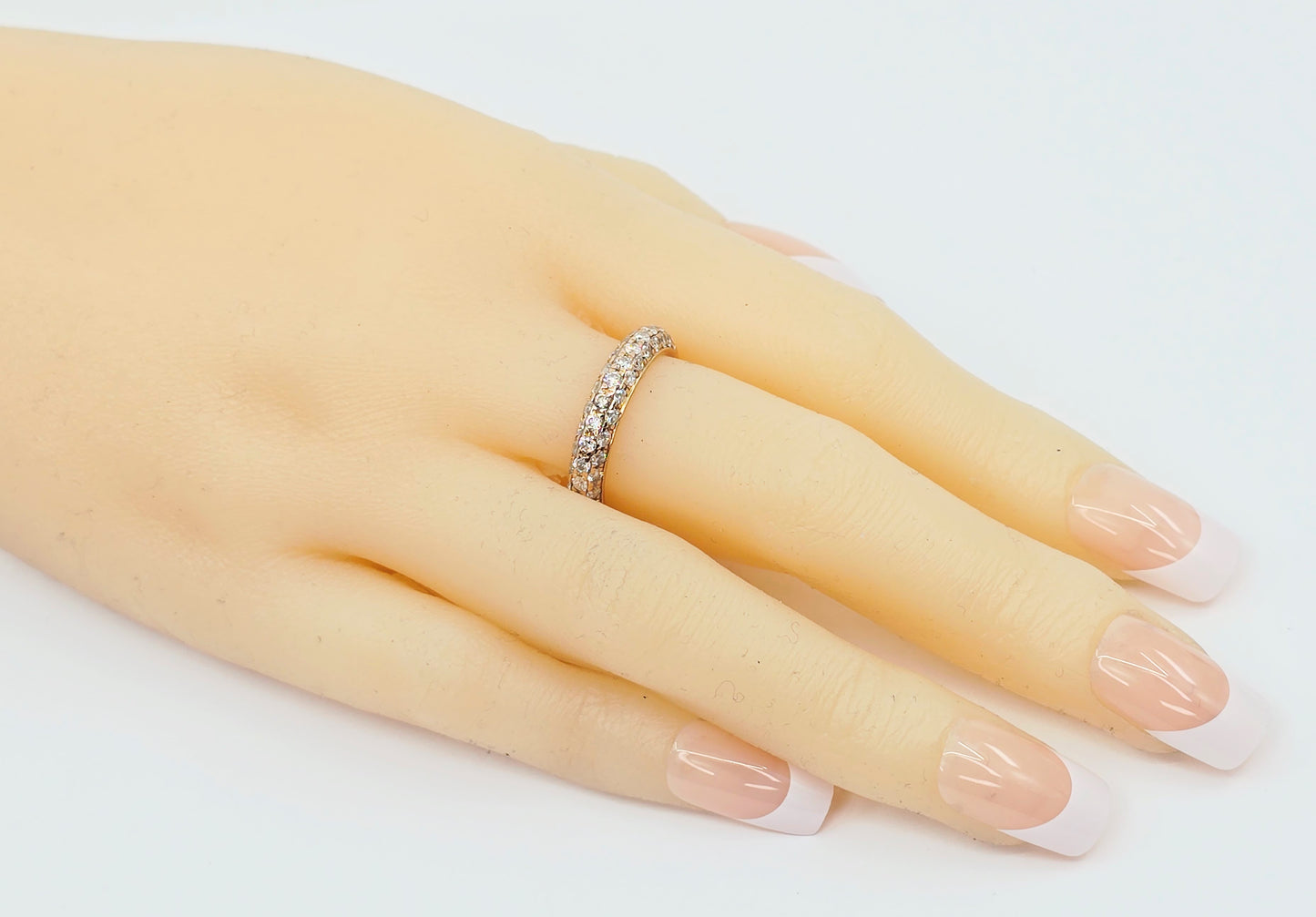 18K Rose Gold Round Cut Diamond Cluster Ring