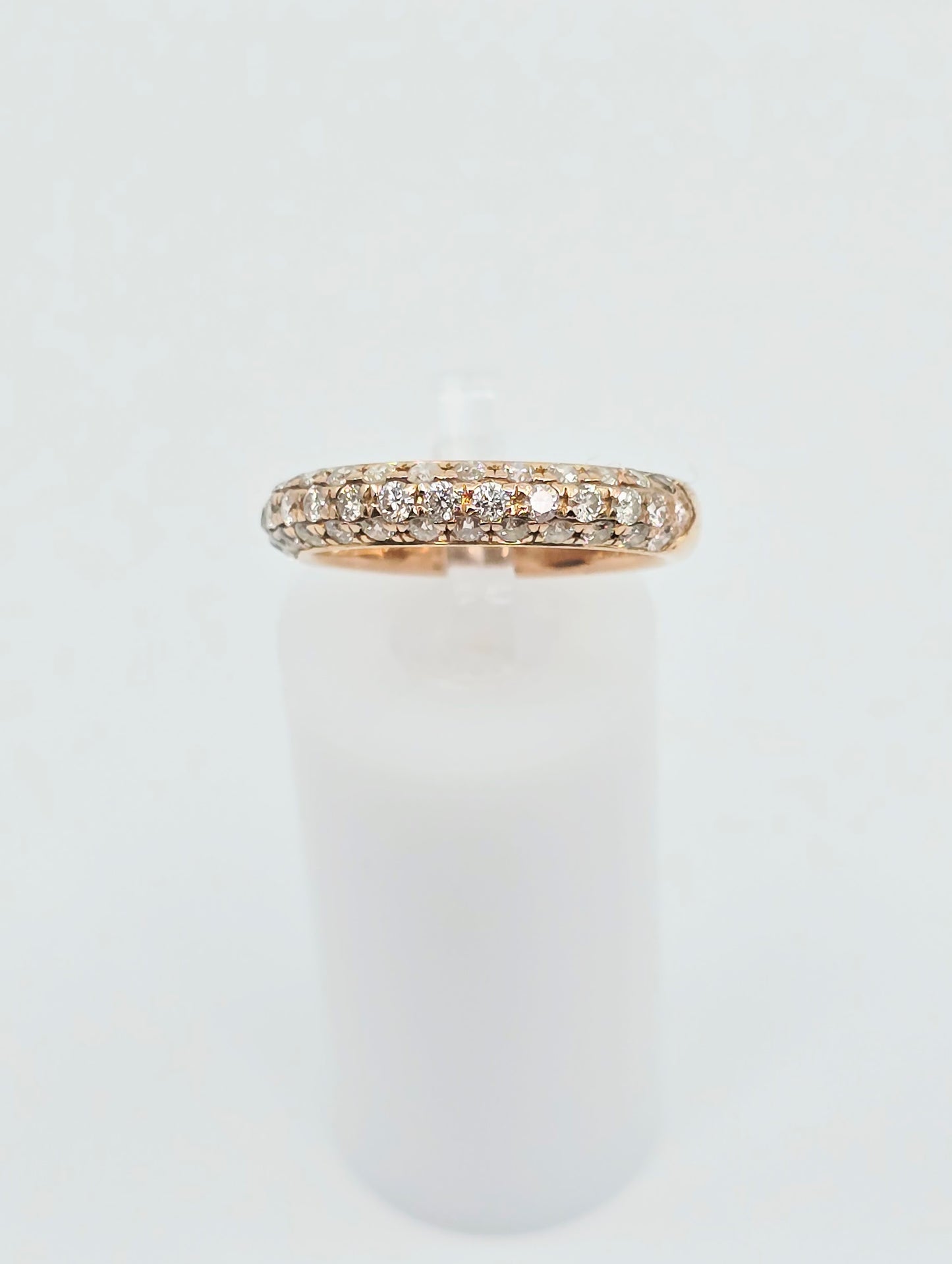 18K Rose Gold Round Cut Diamond Cluster Ring