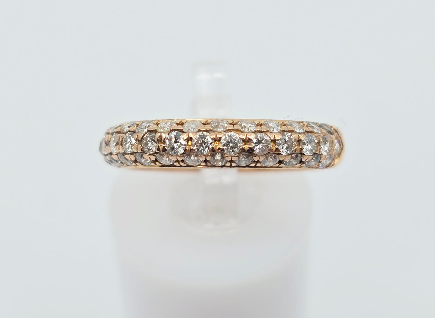 18K Rose Gold Round Cut Diamond Cluster Ring