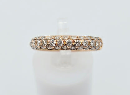 18K Rose Gold Round Cut Diamond Cluster Ring