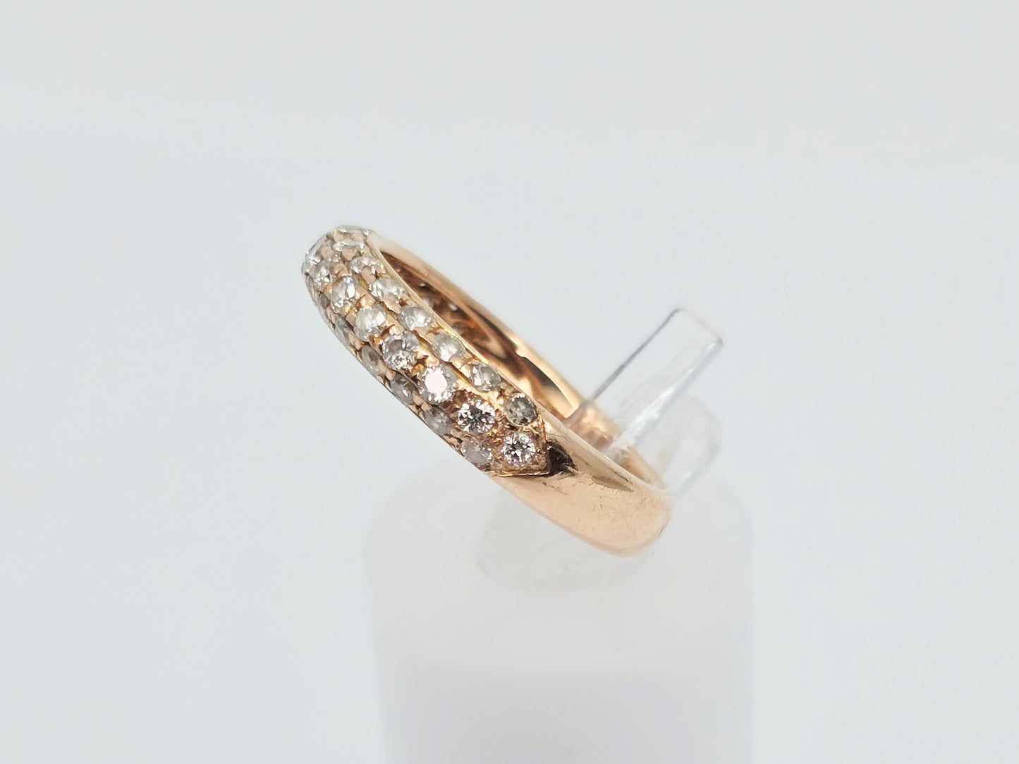 18K Rose Gold Round Cut Diamond Cluster Ring