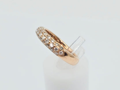 18K Rose Gold Round Cut Diamond Cluster Ring