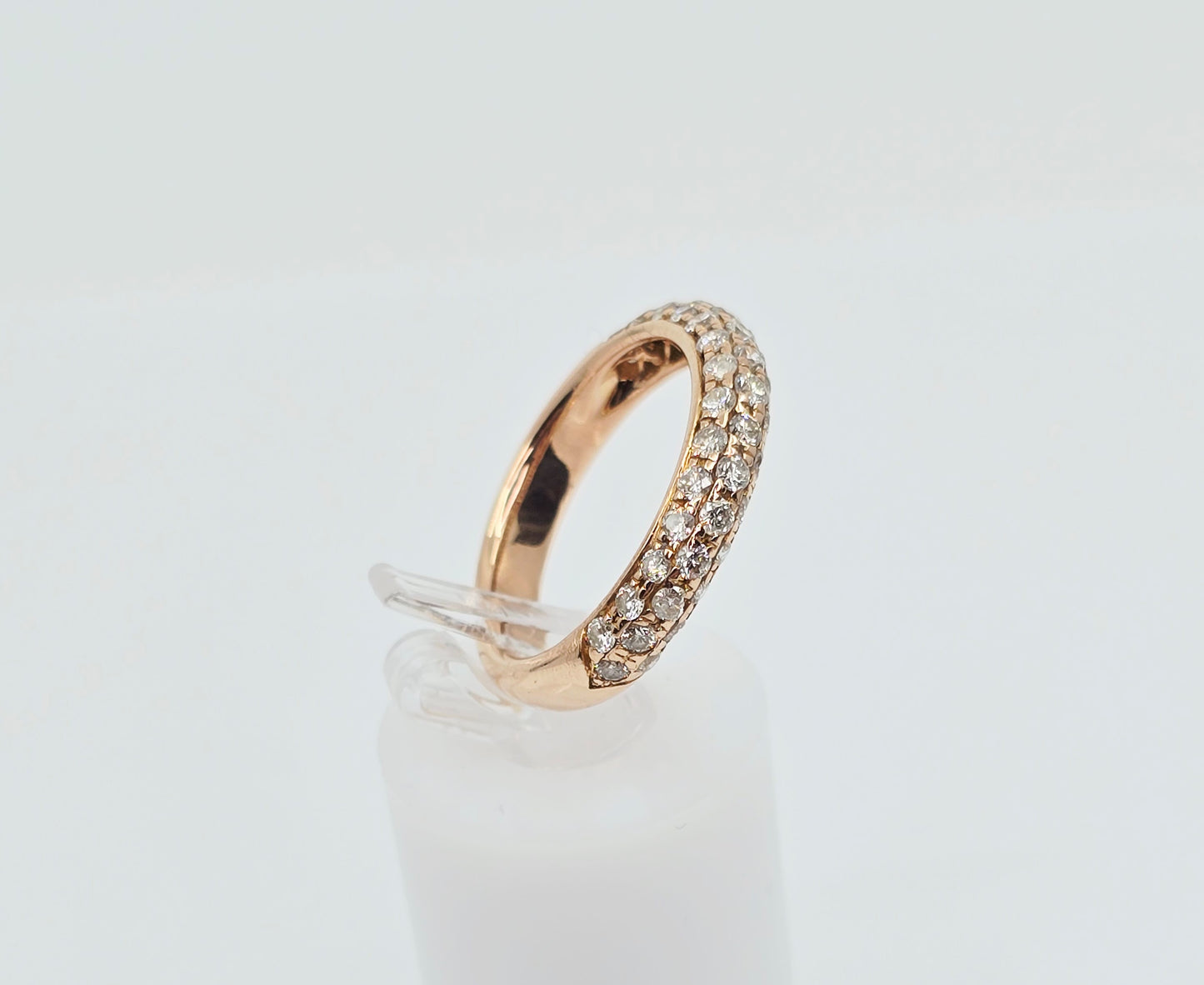 18K Rose Gold Round Cut Diamond Cluster Ring