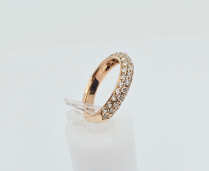 18K Rose Gold Round Cut Diamond Cluster Ring