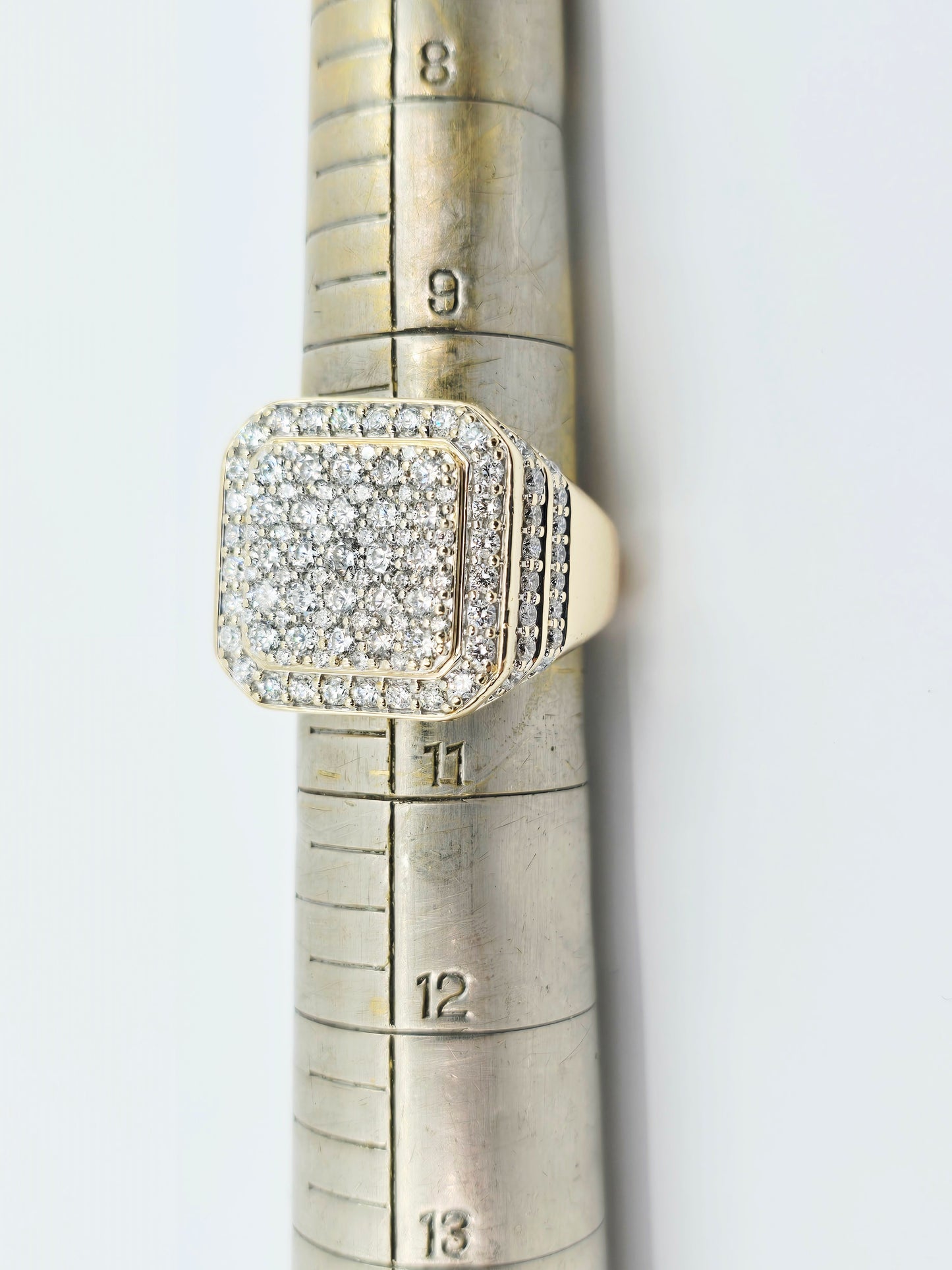 10K Yellow Gold Lab Grown/CVD Men's Cluster Ring