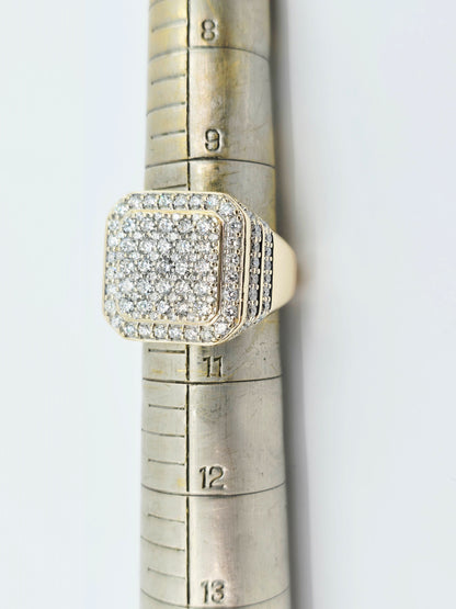 10K Yellow Gold Lab Grown/CVD Men's Cluster Ring
