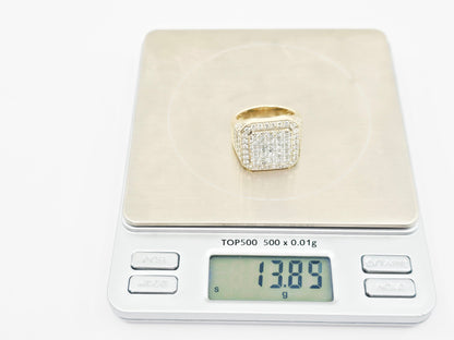 10K Yellow Gold Lab Grown/CVD Men's Cluster Ring