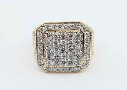 10K Yellow Gold Lab Grown/CVD Men's Cluster Ring
