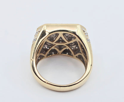 10K Yellow Gold Lab Grown/CVD Men's Cluster Ring