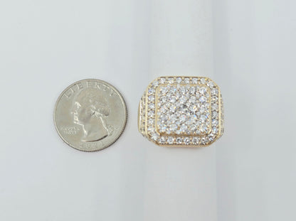 10K Yellow Gold Lab Grown/CVD Men's Cluster Ring