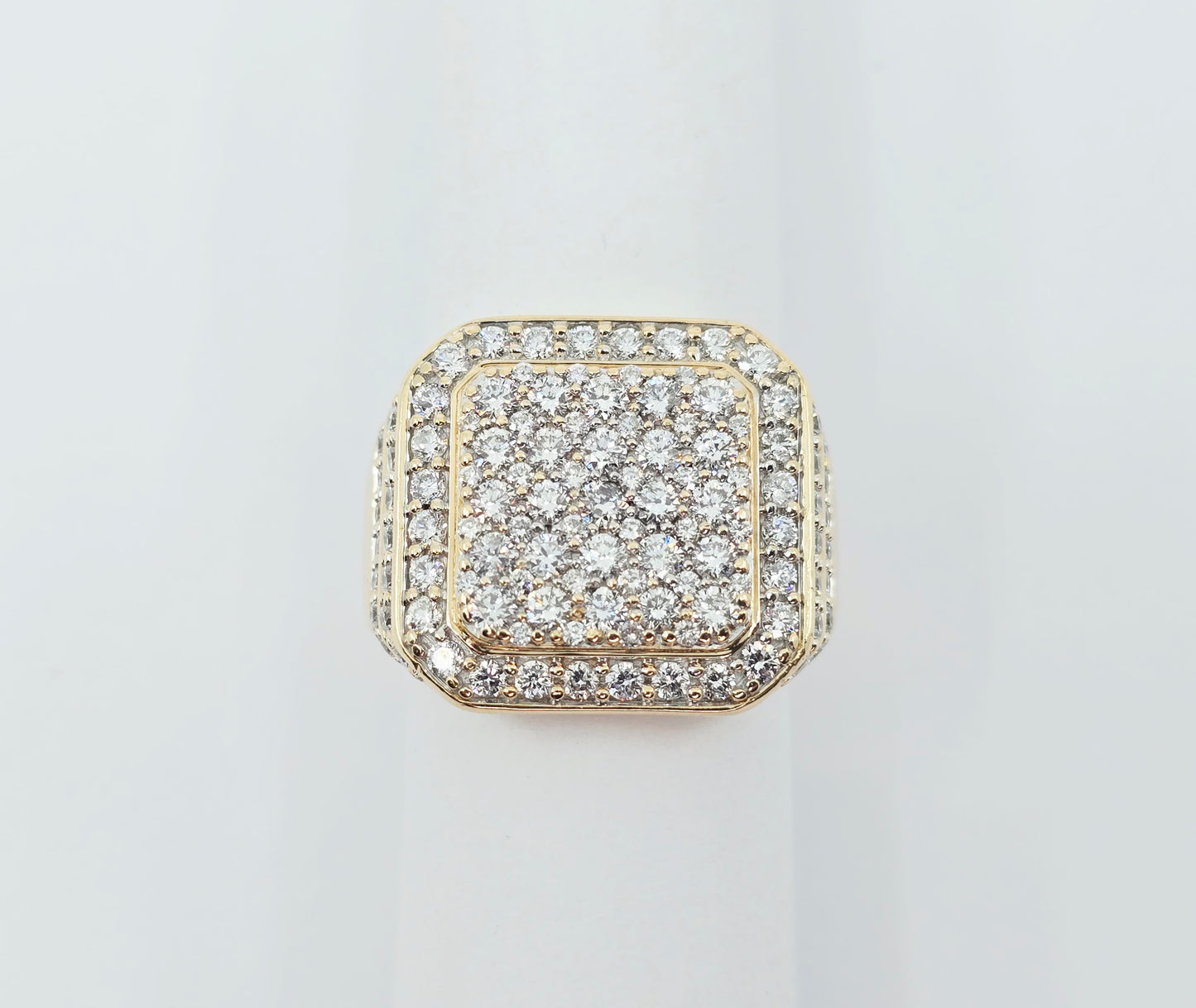 10K Yellow Gold Lab Grown/CVD Men's Cluster Ring