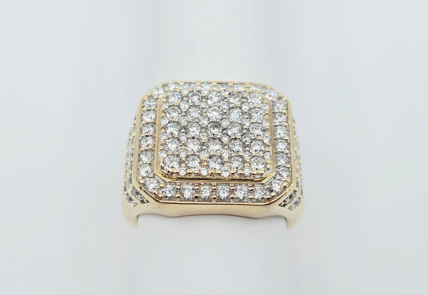 10K Yellow Gold Lab Grown/CVD Men's Cluster Ring