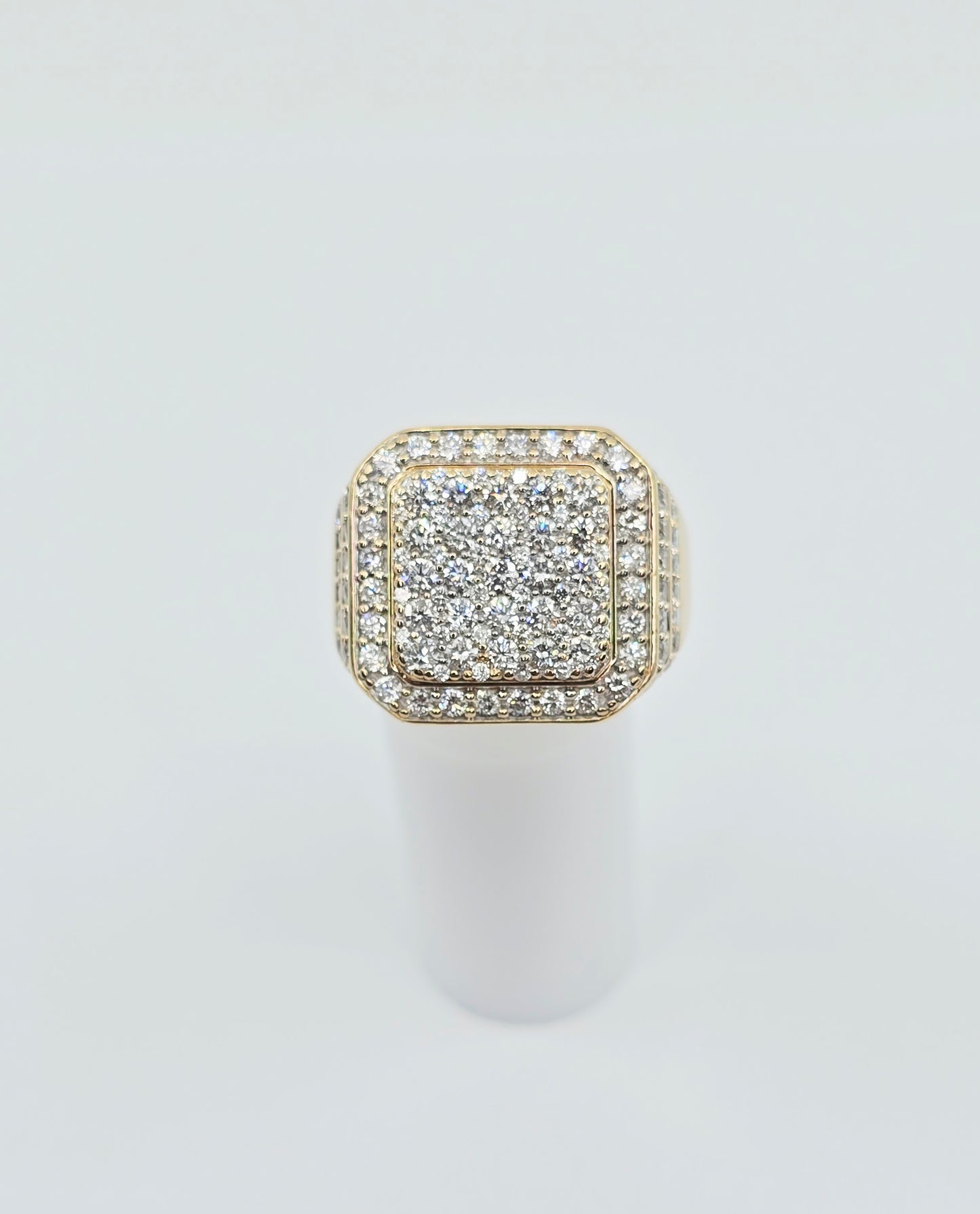 10K Yellow Gold Lab Grown/CVD Men's Cluster Ring