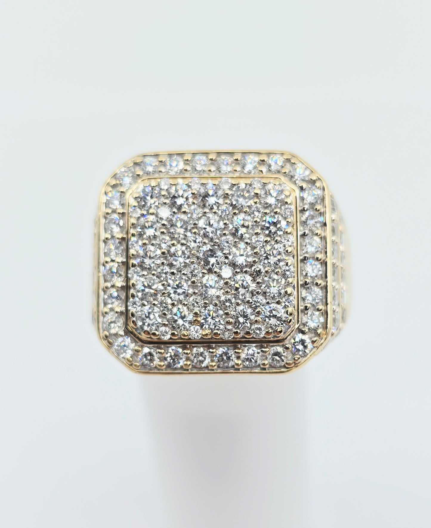 10K Yellow Gold Lab Grown/CVD Men's Cluster Ring