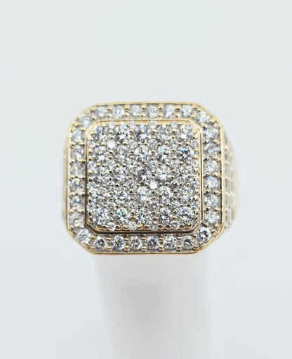 10K Yellow Gold Lab Grown/CVD Men's Cluster Ring