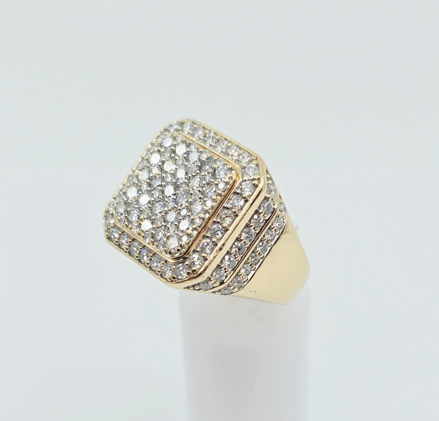 10K Yellow Gold Lab Grown/CVD Men's Cluster Ring