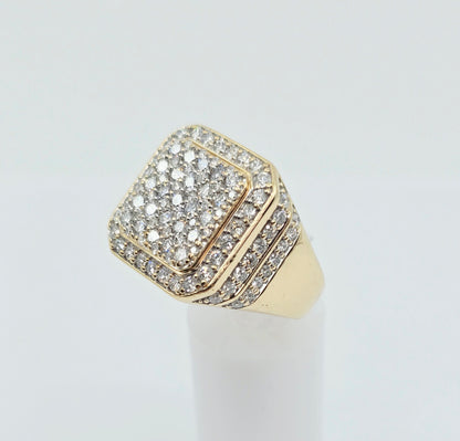 10K Yellow Gold Lab Grown/CVD Men's Cluster Ring