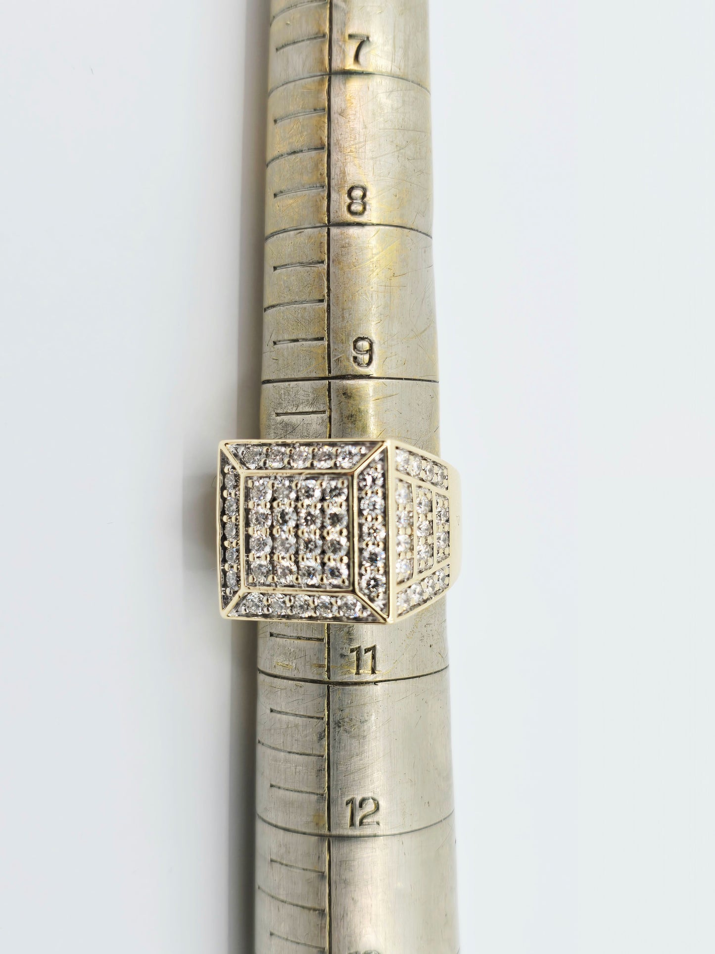10K Yellow Gold Men's Diamond Cluster Ring