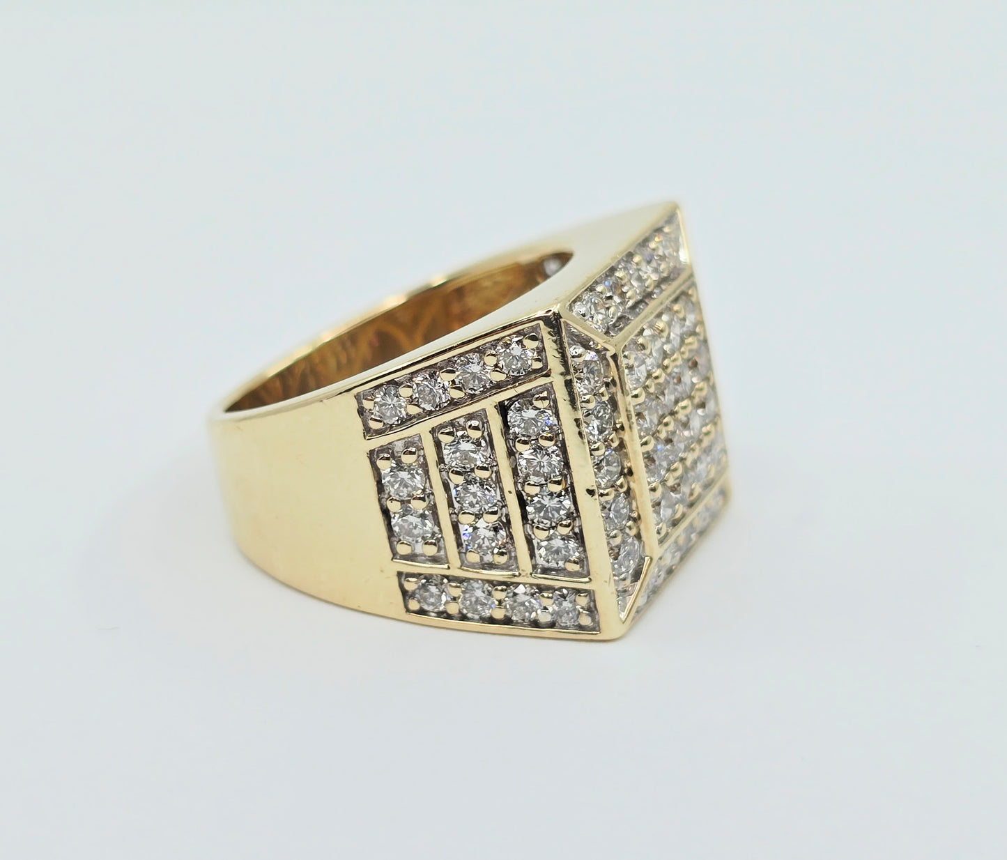 10K Yellow Gold Men's Diamond Cluster Ring