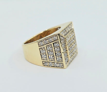 10K Yellow Gold Men's Diamond Cluster Ring