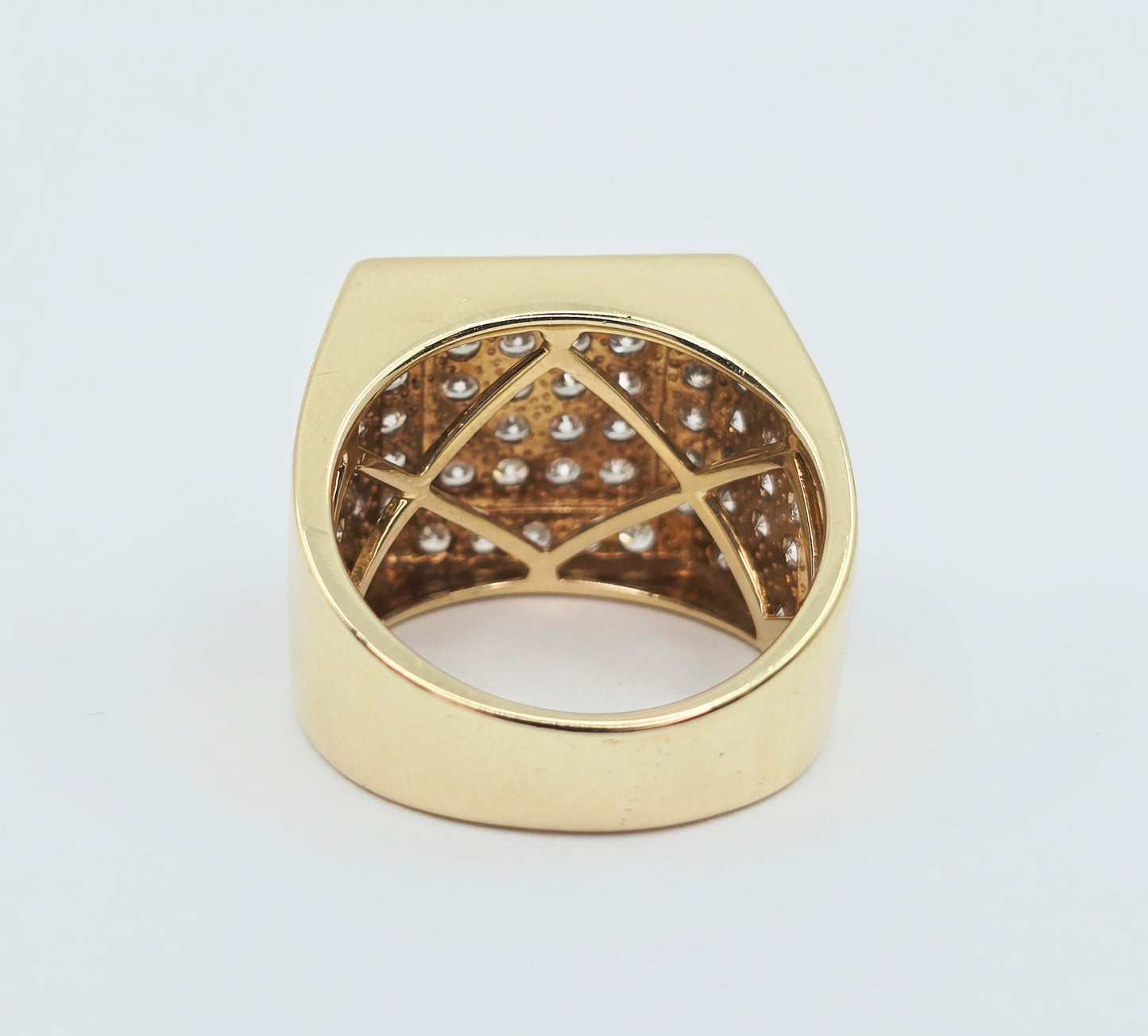 10K Yellow Gold Men's Diamond Cluster Ring