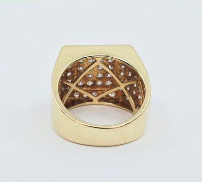 10K Yellow Gold Men's Diamond Cluster Ring