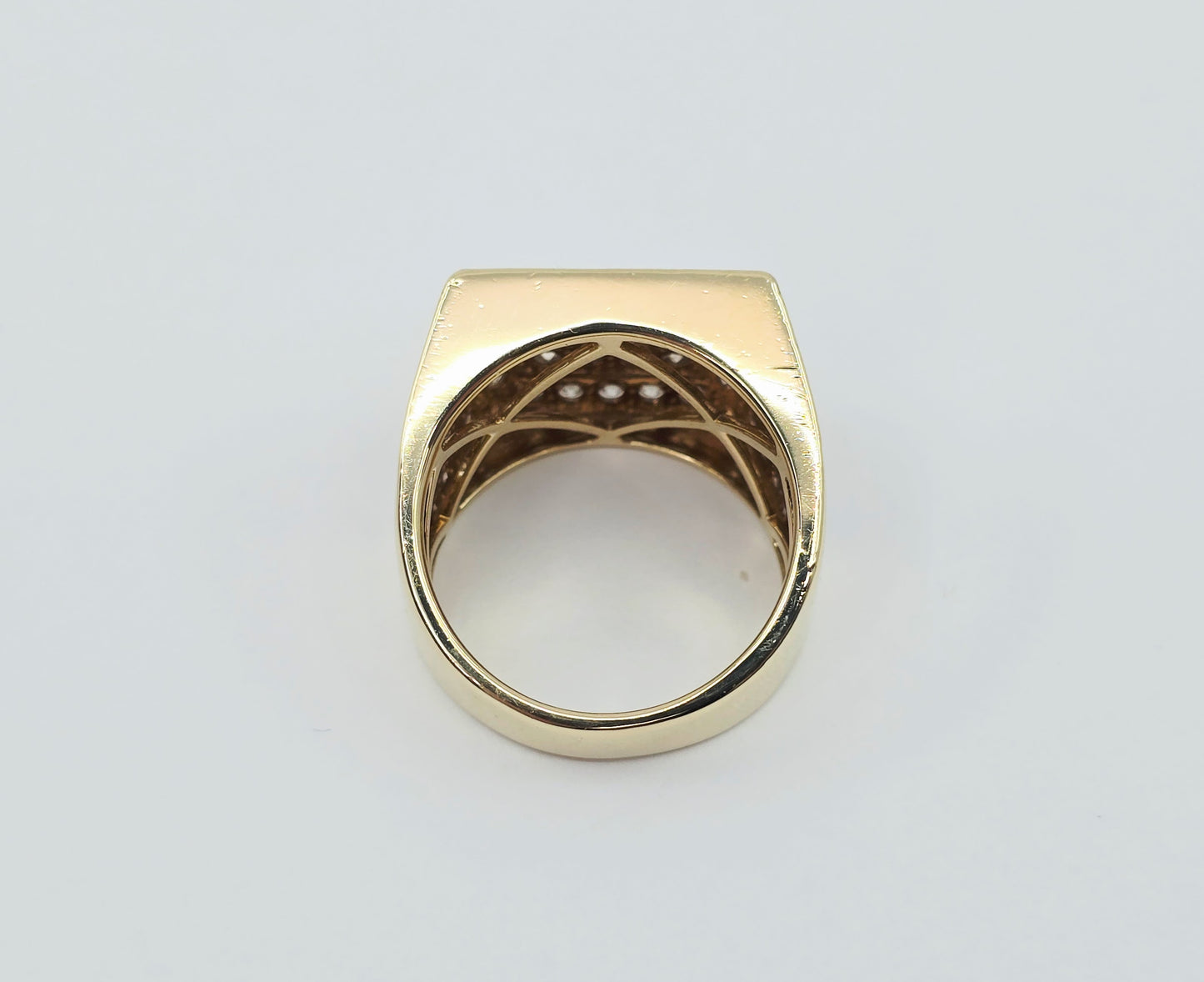 10K Yellow Gold Men's Diamond Cluster Ring
