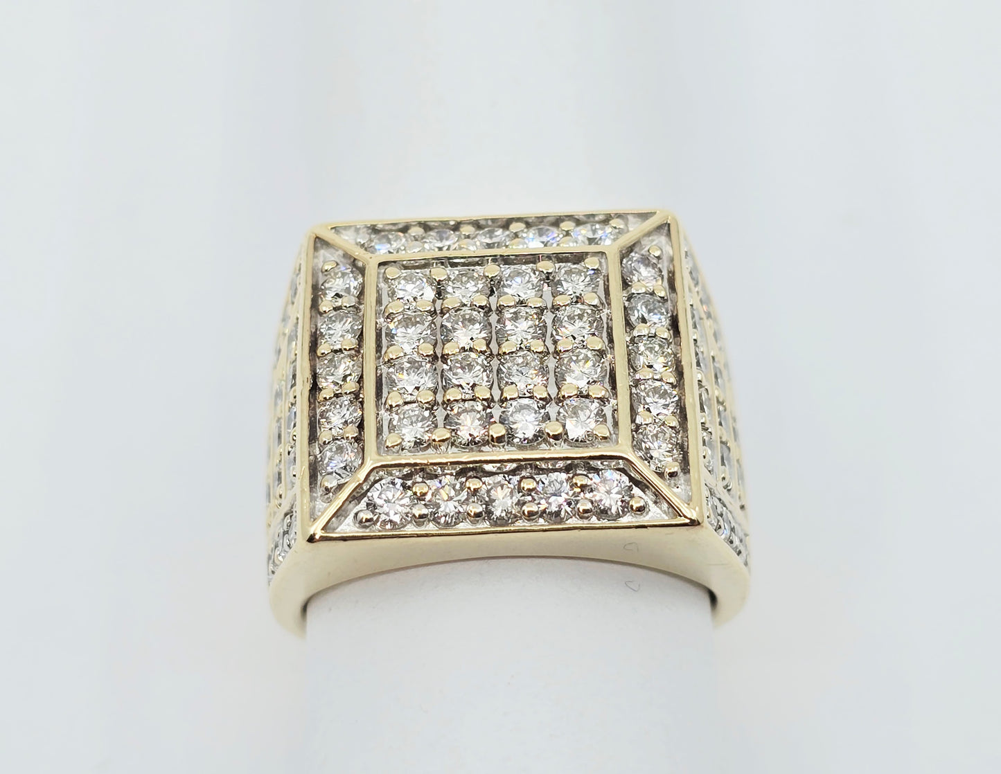 10K Yellow Gold Men's Diamond Cluster Ring