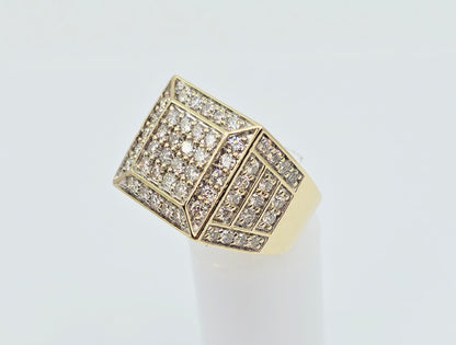 10K Yellow Gold Men's Diamond Cluster Ring