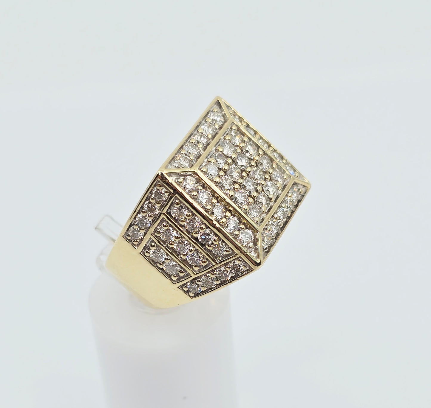 10K Yellow Gold Men's Diamond Cluster Ring