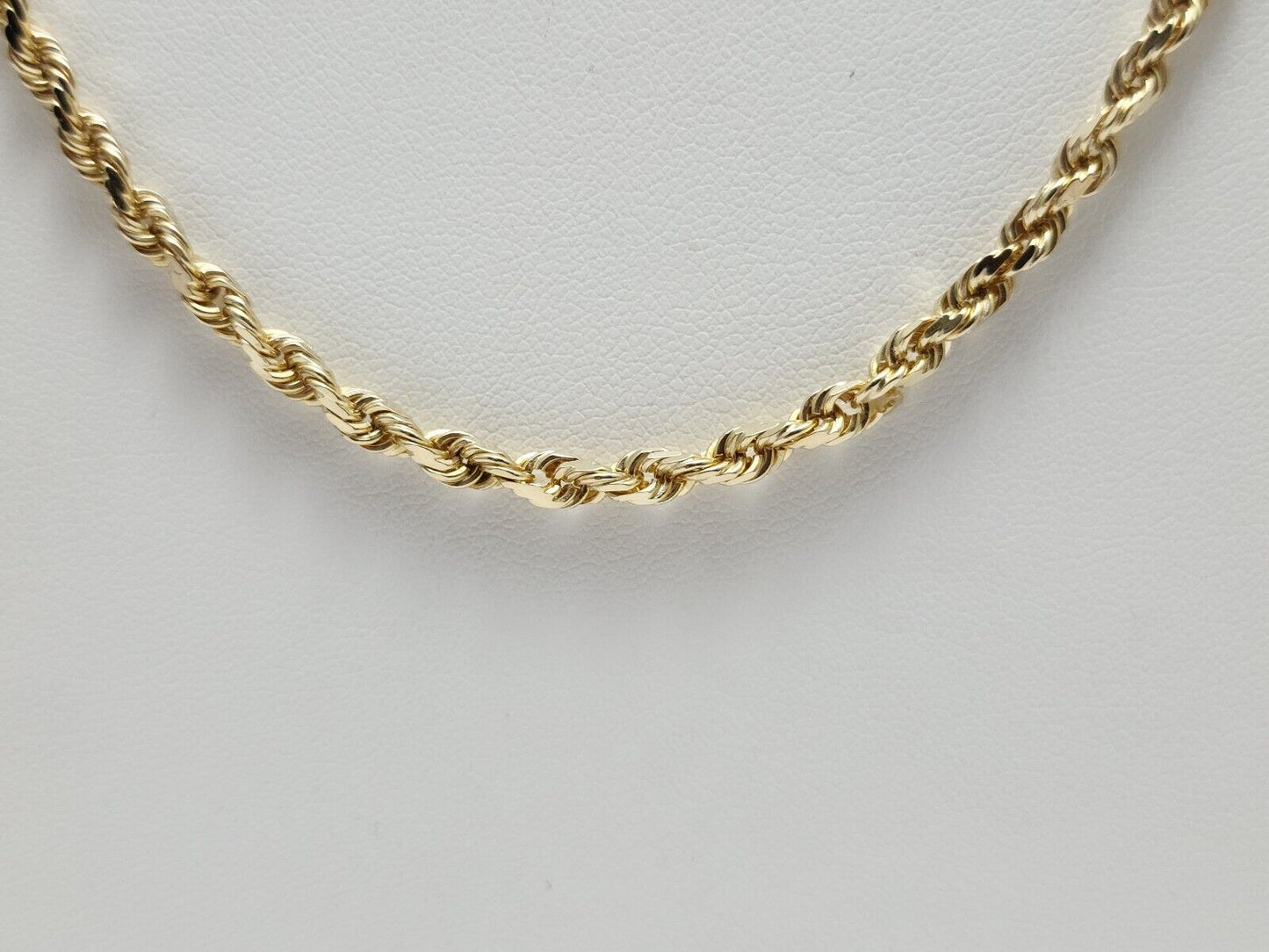 14K Solid Yellow Gold Rope Chain Necklace