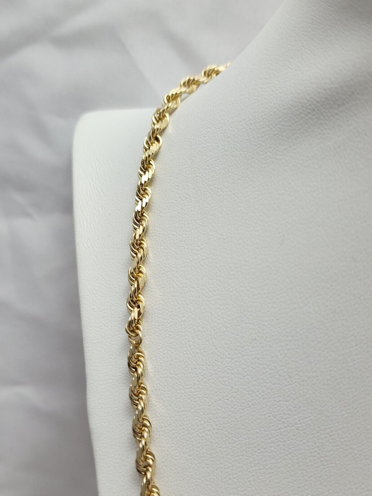 14K Solid Yellow Gold Rope Chain Necklace