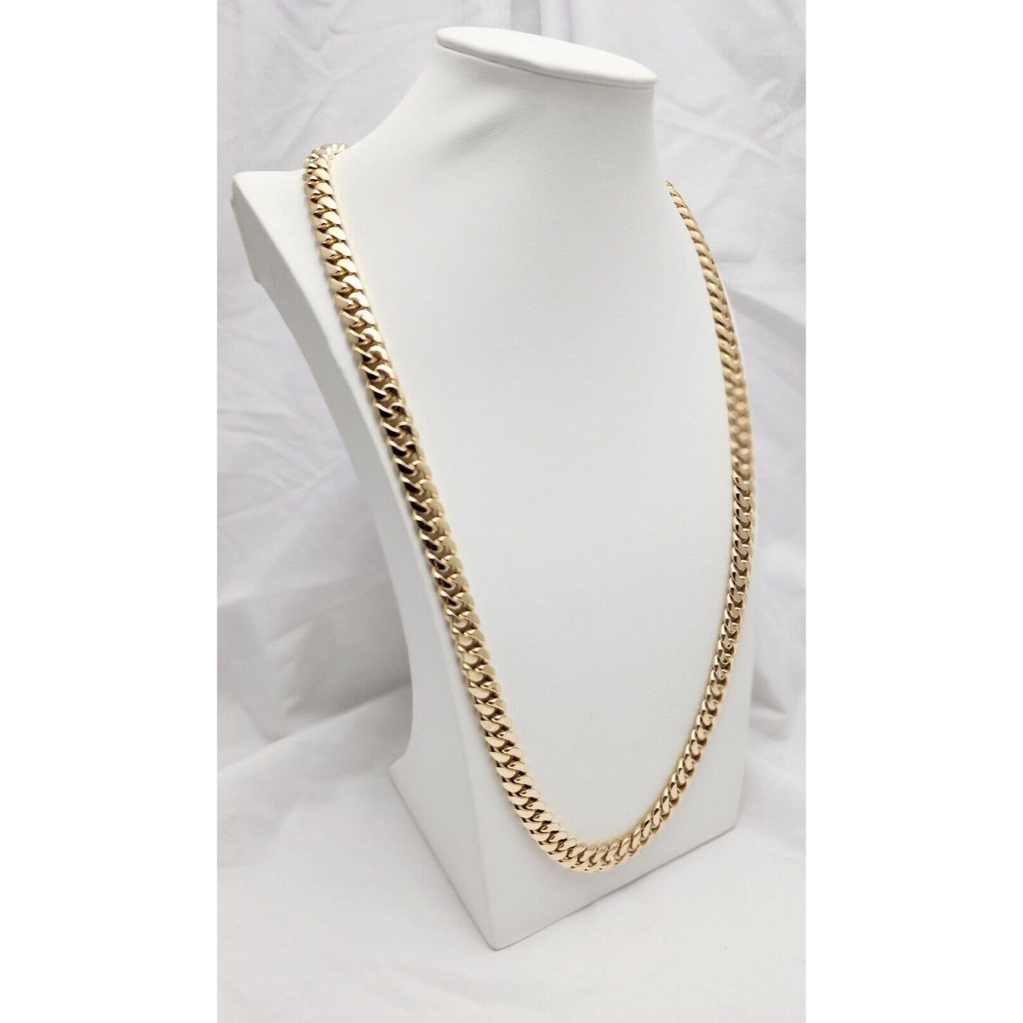 Large 14K Yellow Gold Cuban Link Chain Necklace