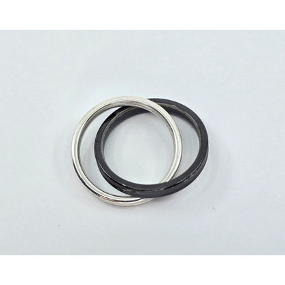 Tiffany & Co 925 Sterling Silver & Titanium 1837 Double Interlocking Ring