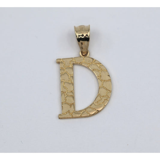 14K Yellow Gold Initial Letter " D " Charm Pendant