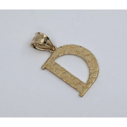 14K Yellow Gold Initial Letter " D " Charm Pendant