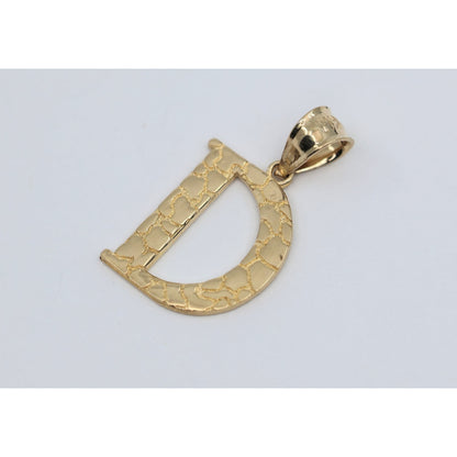 14K Yellow Gold Initial Letter " D " Charm Pendant