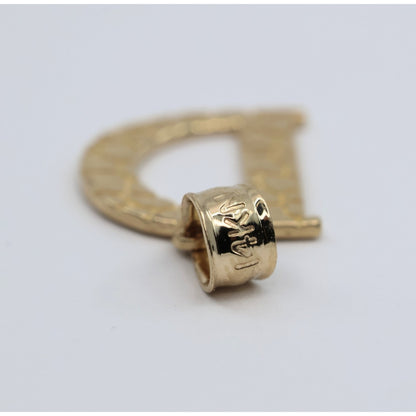14K Yellow Gold Initial Letter " D " Charm Pendant
