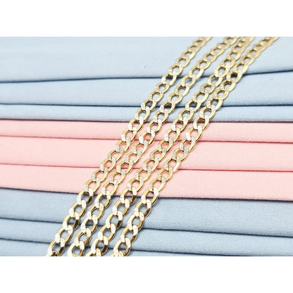 10K Two Tone Gold Diamond Cut Cuban Link Chain Necklace