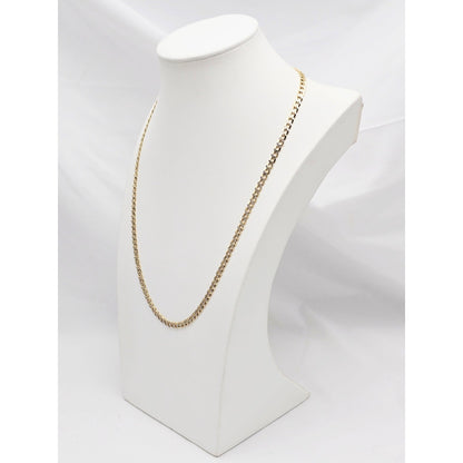 10K Two Tone Gold Diamond Cut Cuban Link Chain Necklace