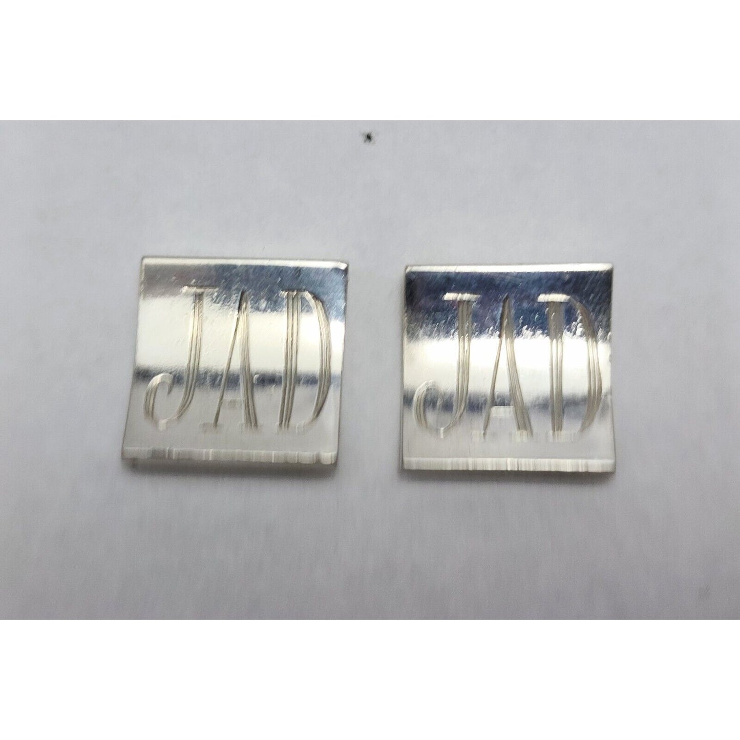 Vintage Rare Allan Adler Sterling Silver Square Modernist Cufflinks with Monogram