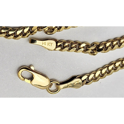 14K Yellow Gold Cuban Link Chain Necklace