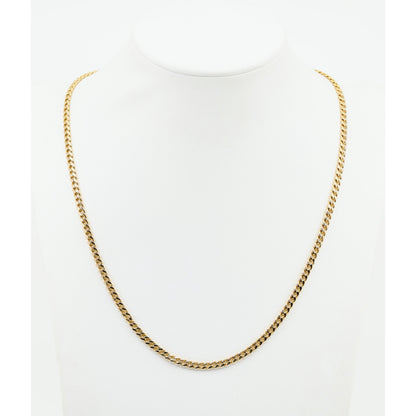 14K Yellow Gold Cuban Link Chain Necklace