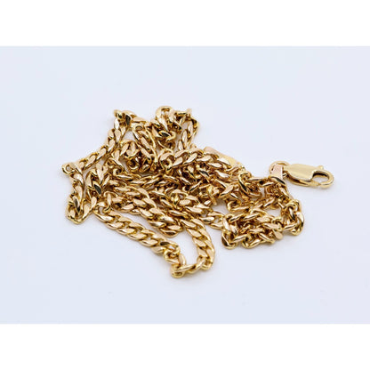 14K Yellow Gold Cuban Link Chain Necklace