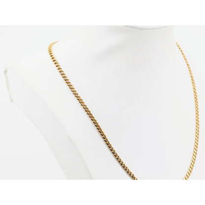 14K Yellow Gold Cuban Link Chain Necklace