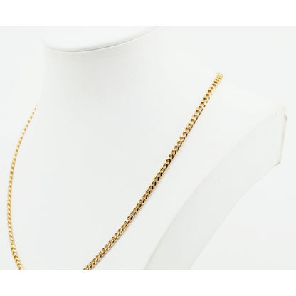 14K Yellow Gold Cuban Link Chain Necklace