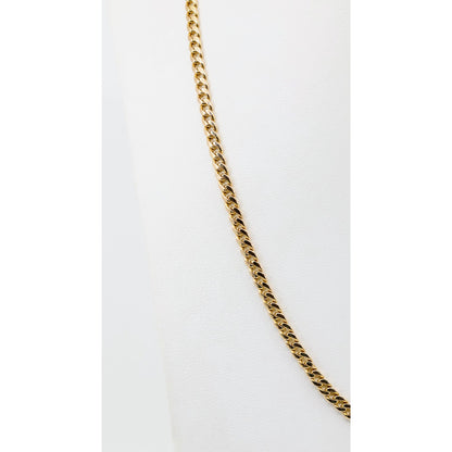 14K Yellow Gold Cuban Link Chain Necklace